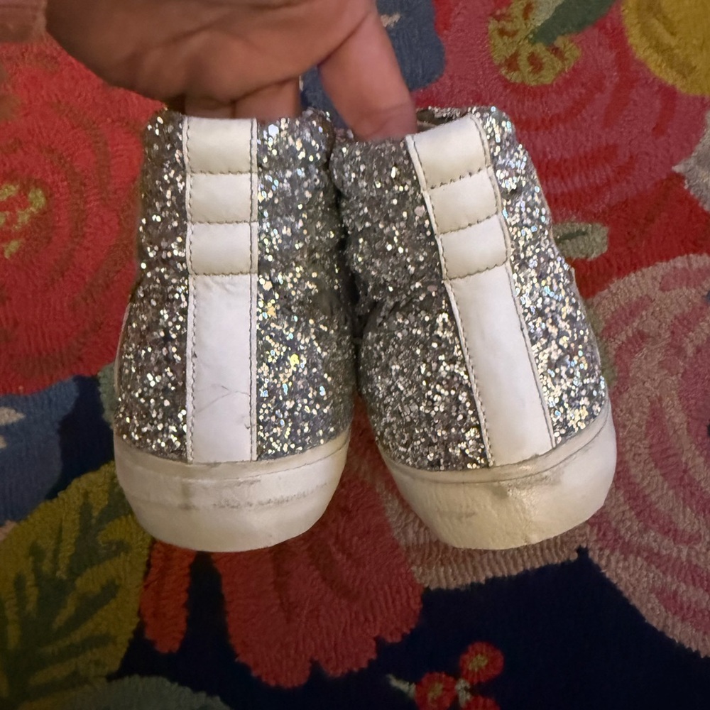 Golden Goose Slides Private Edition Silver Glitter Sneakers - Picture 7 of 12